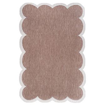 Alice Classic Cottage Two-Tone Scalloped Indoor/Outdoor Shaped Area Rug
