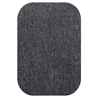 Miles Modern Minimalist Radius Corner Solid Indoor/Outdoor Shaped Area Rug