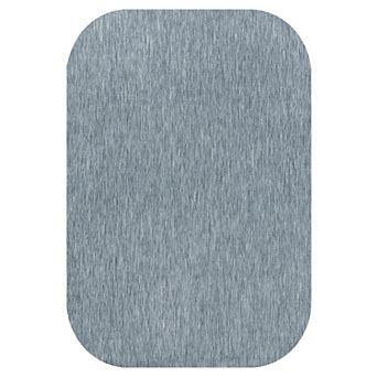 Miles Modern Minimalist Radius Corner Solid Indoor/Outdoor Shaped Area Rug
