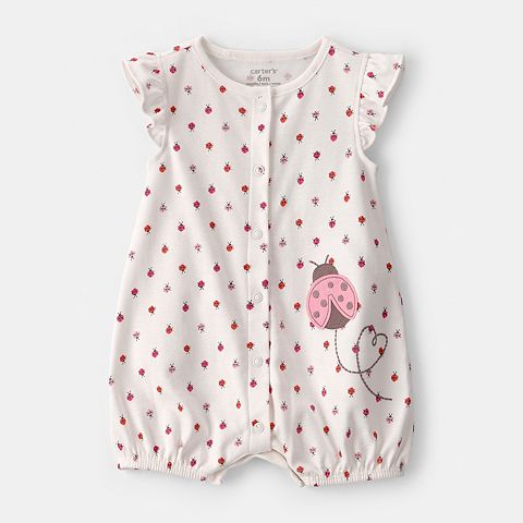 Girl Baby Girl Carter's Ladybug Flutter Sleeve Romper