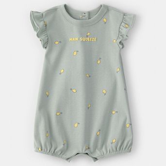 Baby Girl Carter's 'Main Squeeze' Lemon Short-Sleeve Romper