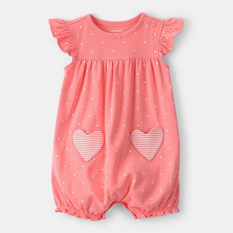 Детский боди-ромпер Carter's Heart Pocket с коротким рукавом