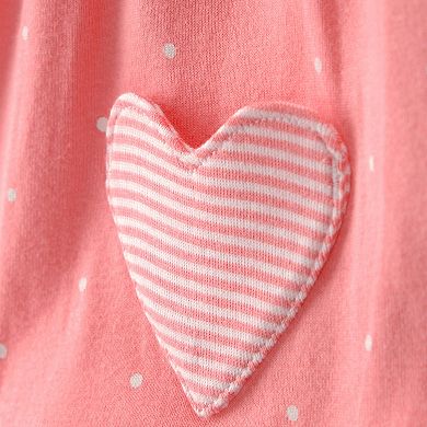 Baby Girl Carter's Heart Pocket Short-Sleeve Romper