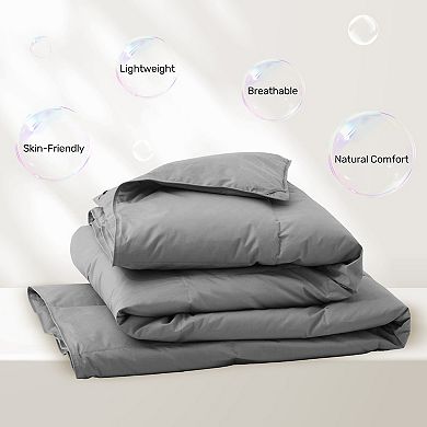 Unikome 100% Cotton Feather & Down Comforter All-Season Goose Feather Duvet Insert