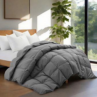 Unikome 100% Cotton Feather & Down Comforter All-Season Goose Feather Duvet Insert