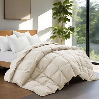 Unikome 100% Cotton Feather & Down Comforter All-Season Goose Feather Duvet Insert