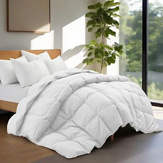 Unikome 100% Cotton Feather & Down Comforter All-Season Goose Feather Duvet Insert