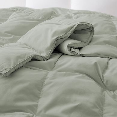 Unikome Goose Feather Down Comforter All Season Duvet Insert with Soft Noiseless Shell