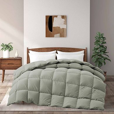 Unikome Goose Feather Down Comforter All Season Duvet Insert with Soft Noiseless Shell