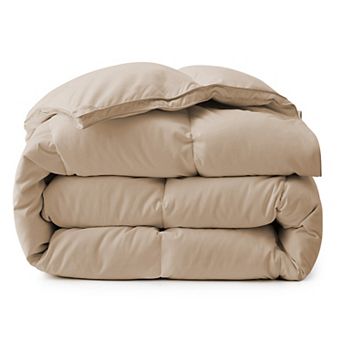 Unikome Goose Feather Down Comforter All Season Duvet Insert with Soft Noiseless Shell
