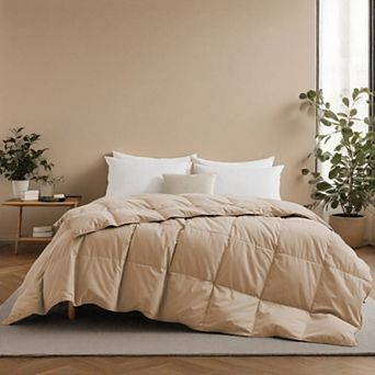 Unikome Lightweight Feather & Down Comforter Ultra-Smooth Shell Summer Duvet Insert