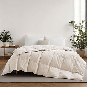 Unikome Lightweight Feather & Down Comforter Ultra-Smooth Shell Summer Duvet Insert
