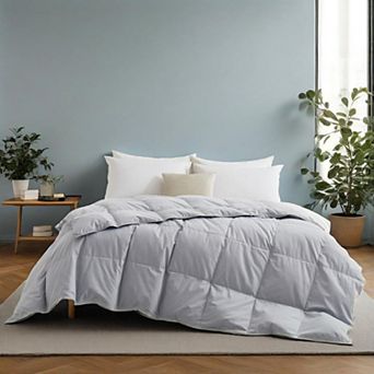 Unikome Lightweight Feather & Down Comforter Ultra-Smooth Shell Summer Duvet Insert