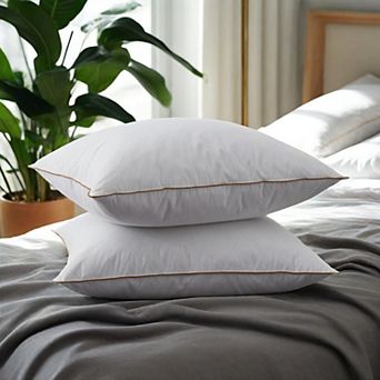 Unikome Goose Feather Pillows Set of 2 Simple, Soft, and Supportive Sleep Essentials