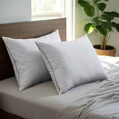 Unikome Goose Feather Pillows Set of 2 Simple, Soft, and Supportive Sleep Essentials
