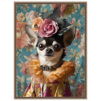 The Duchess Chihuahua by Mowzu Framed Canvas Wall Art Print