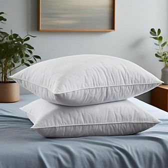 Unikome Luxury Goose Feather Pillows Set of 2 Hotel-Quality Comfort for a Better Nights Sleep