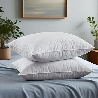 Unikome Luxury Goose Feather Pillows Set of 2 Hotel-Quality Comfort for a Better Nights Sleep
