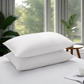 Unikome Set of 2 Goose Feather & Down Bed Pillows Medium-Firm Hotel Quality