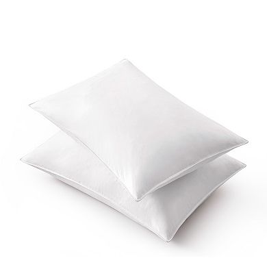 Unikome Set of 2 Goose Feather & Down Bed Pillows Medium-Firm Hotel Quality