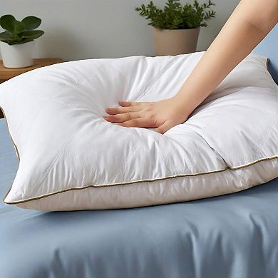 Unikome 2-Pack Goose Feather Bed Pillows Medium Support for Back and Side Sleepers