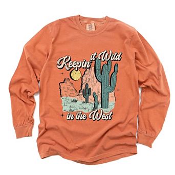 Simply Sage Market Keepin It Wild Colorful Garment Dyed Long Sleeve
