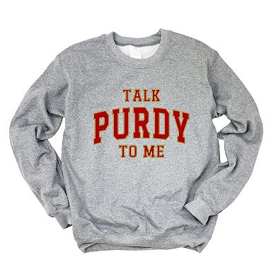 Simply Sage Market Varsity Talk Purdy To Me Sweatshirt