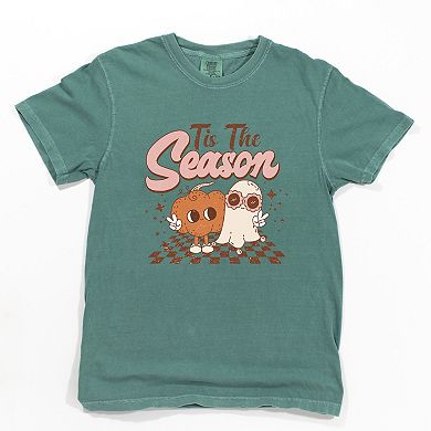 Simply Sage Market Tis The Season Pumpkin Ghost Garment Dyed Tee