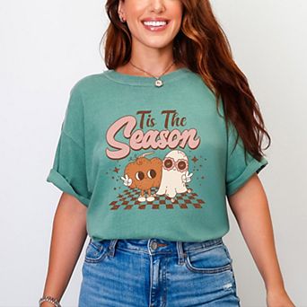 Simply Sage Market Tis The Season Pumpkin Ghost Garment Dyed Tee