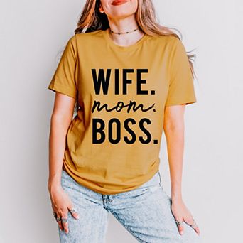 Wife Mom Boss Block - Women's Short Sleeve Graphic T-Shirt