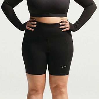 Plus Size Nike One High-Waisted 8-Inch Biker Shorts with Pockets