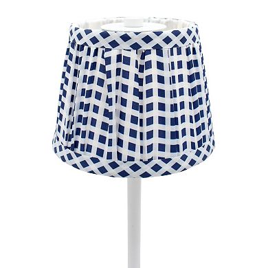11in Navy Gingham Cordless Touch Lamp
