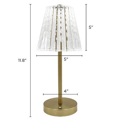 11.8in Acrylic Cordless Touch Lamp
