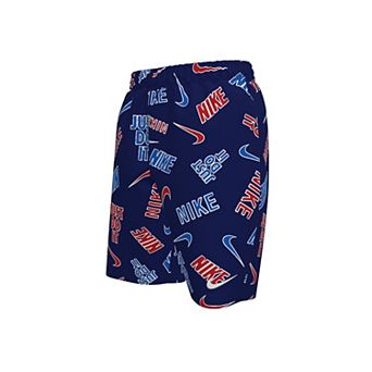 Boys 6-20 Nike Breaker 7-Inch Outline Allover Print Brief-Lined Volley Swim Shorts