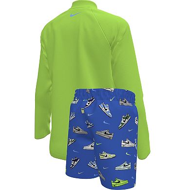 Boys 4-7 Nike 2-Piece Long Sleeve Top & Shorts Swim Set