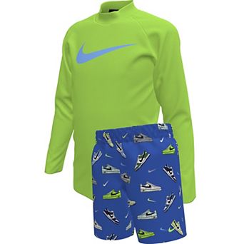 Boys 4-7 Nike 2 pc Long Sleeve Top & Shorts Swim Set