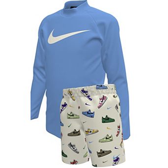 Boys 4-7 Nike 2 pc Long Sleeve Top & Shorts Swim Set