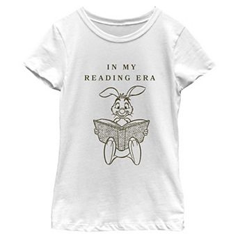 Disney's Winnie The Pooh Rabbit In My Reading Era Girls 7-16 Graphic Tee