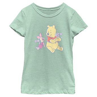 Disney's' Winnie The Pooh And Piglet Flower Friends Girls 7-16 Graphic Tee