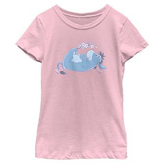 Disney's Winnie The Pooh Eeyore Flower Lover Girls 7-16 Graphic Tee