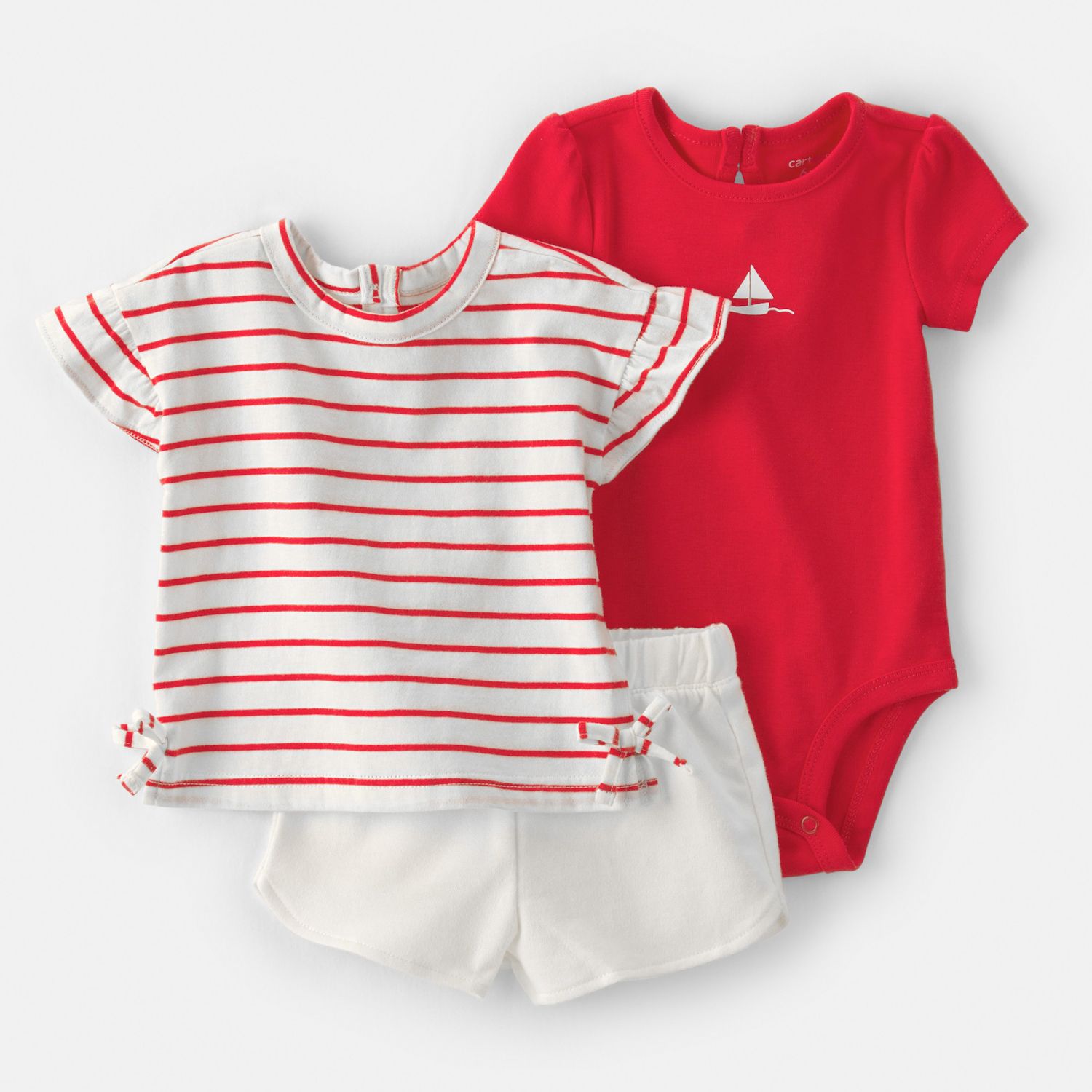 Комплекты Baby Carter's Sailboat Short Sleeve Top, Bodysuit & Shorts Set — фото 1