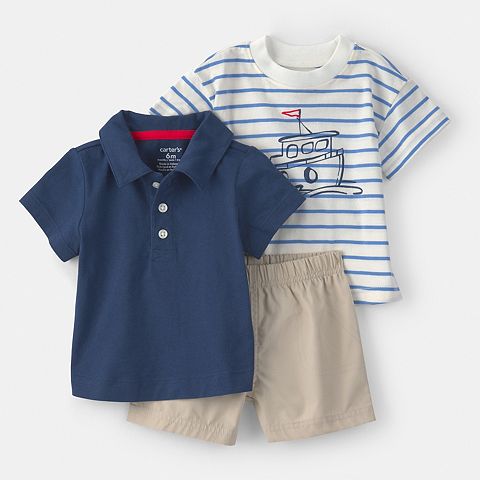 Детский комплект футболка и шорты Carter's Nautical