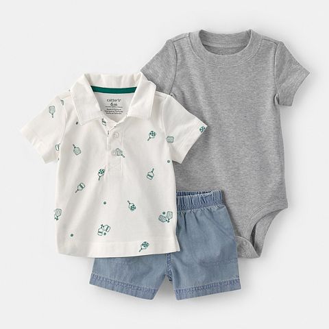 Carter’s Baby Carter’s 3 pc Pickleball Short-Sleeve Top, Bodysuit & Short Set