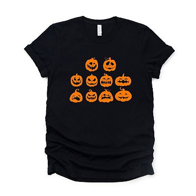 Simply Sage Market Halloween Pumpkin Faces Short Sleeve Tee