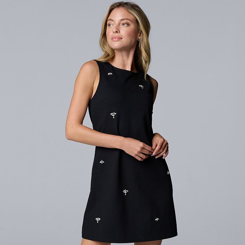 Women's Simply Vera Vera Wang Jeweled Shift Dress