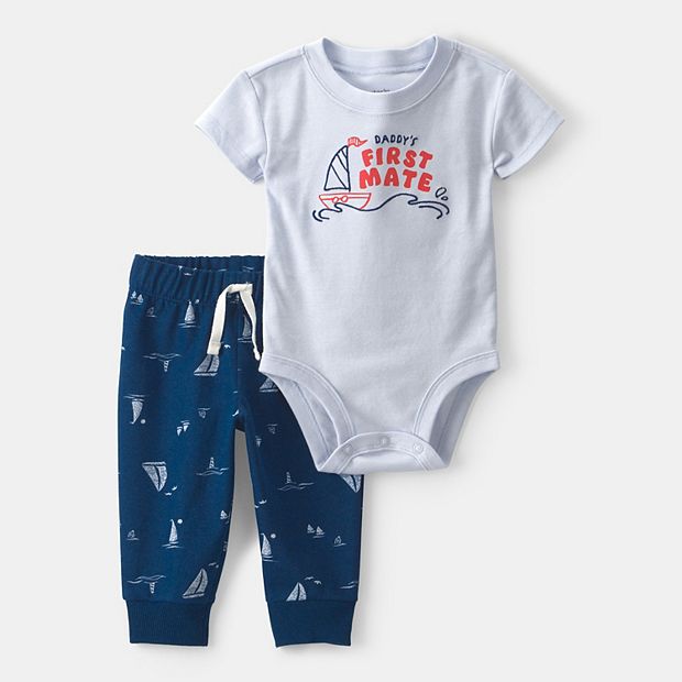 トップス Baby pants set up Baby Carter's 2-pc. 'Daddy's First Mate' Bodysuit & Pants Set