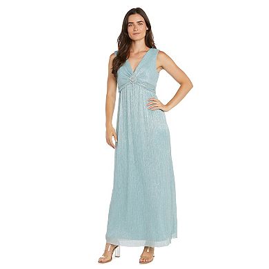 Women's R&M Richards 2-pc. Long Mesh Jacket Dress with Crinkle Pleated Sleeveless Design
