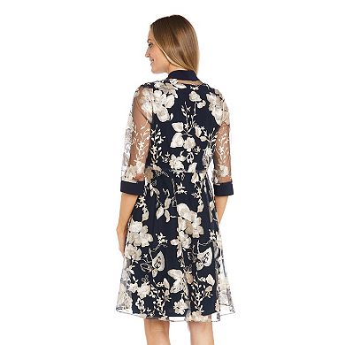 Women's R&M Richards 2-pc. Floral Duster Jacket Dress with Tank Top and Necklace