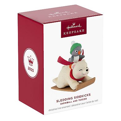 Snowball & Tuxedo Sledding Sidekicks Hallmark Keepsake Christmas Ornament