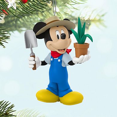 Hallmark Keepsake Christmas Ornament Gardener Disney's Mickey Mouse with Plant & Trowel